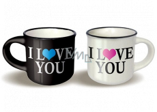 Nekupto Párové mini hrnčeky I love you 2 x 100 ml