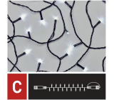 Emos vianočné osvetlenie nastaviteľná reťaz 10 m, 100 LED studená biela + 5 cm kábel