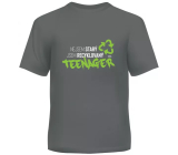 Albi Humorous T-shirt Recyklovaný teenager šedozelený, pánska veľkosť L