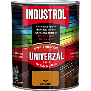 Industrol S2013 univerzál lesk vrchná farba na kov a drevo, 6700 svetlo okrová, 750 ml