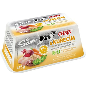 Sam miska pre psov s kuracím mäsom, 97% podiel mäsa, 415 g
