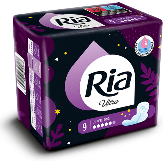 Ria dámske vložky Ultra Super Long, 9 ks