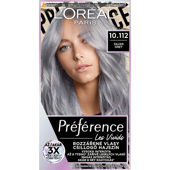 L'oreal Paris Préférence Vivid Colors farba na vlasy, Silver Grey 10.112