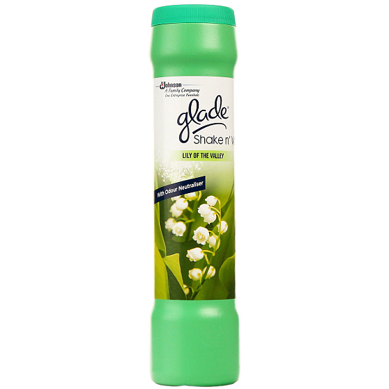 Glade Shake n Vac Lily Of The Valley osviežovač kobercov a pohlcovač pachov 500 g