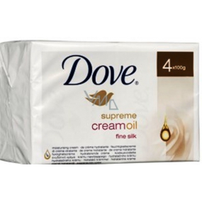 Dove Supreme Cream Oil krémové toaletné mydlo 4 x 100 g