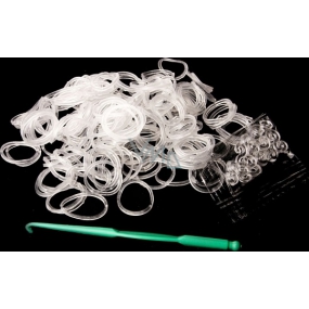 Loom Bands gumičky na pletení náramků Průhledné 200 kusů