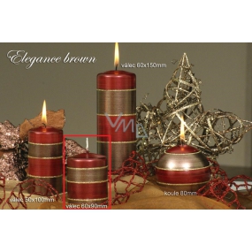 Lima Elegance Brown sviečka červená valec 60 x 90 mm 1 kus