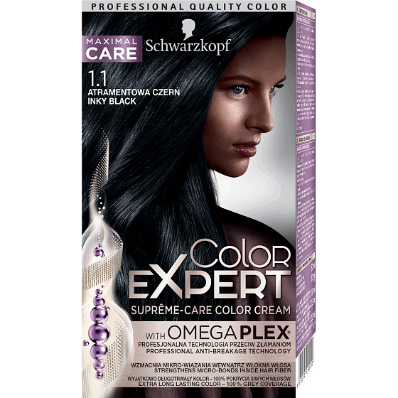 Schwarzkopf Color Expert farba na vlasy 1.1 Atramentové čierny