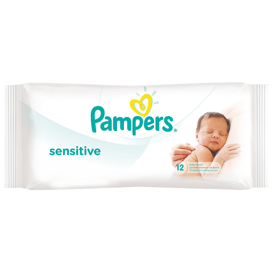 Pampers Sensitive vlhčené obrúsky pre citlivú pokožku detí 12 kusov