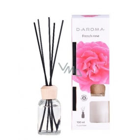 D-Aroma- French Rose - Ruža aróma difuzér s tyčinkami pre postupné uvoľňovanie vône 100 ml
