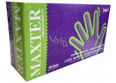 Maxter Rukavice hygienické jednorazové latexové hypoalergénne púdrované, veľkosť S, box 100 kusov