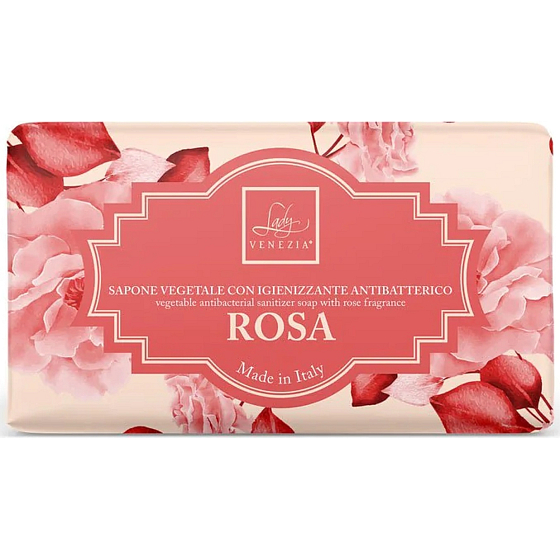 Lady Venezia Rosa - Ružové antibakteriálne toaletné mydlo 100 g