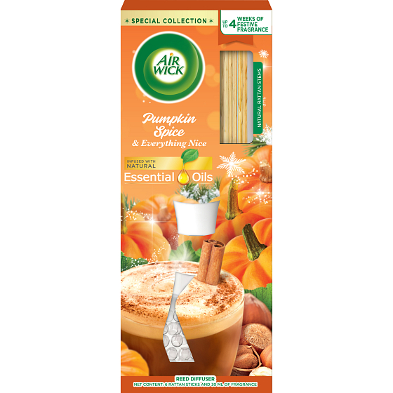 Air Wick Essential Oils Pumpkin Space a Everything Nice - Tekvica a jesenné korenie vonné tyčinky osviežovač vzduchu 30 ml