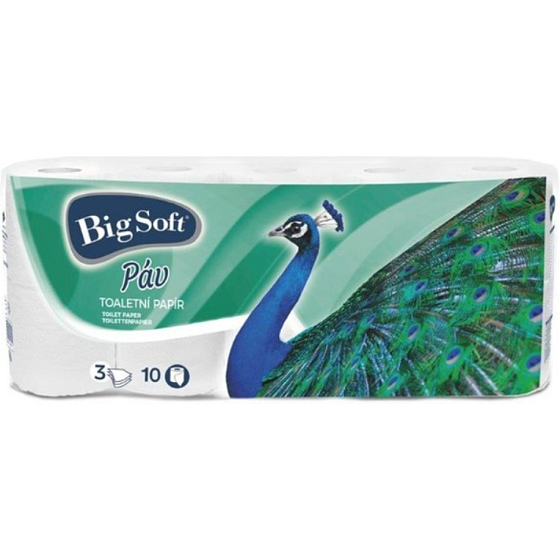 Big Soft Páv Toaletný papier 3vr, 10 ks
