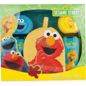 Sesame Street 2 x pena do kúpeľa 236 ml + žinka, detská kozmetická súprava