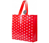 RSW Nákupná taška s potlačou Bodky červená 43 x 40 x 13 cm