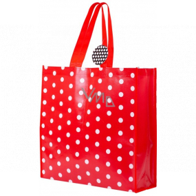 RSW Nákupná taška s potlačou 43 x 40 x 13 cm Bodky červená