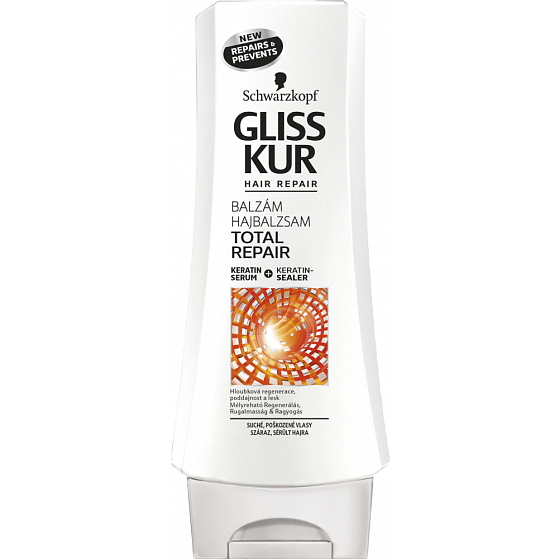 Gliss Kur Total Repair regeneračný balzam na suché, poškodené vlasy 200 ml