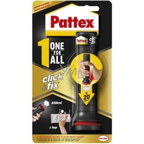 Pattex One For All Click & Fix univerzálne montážne lepidlo s jednoduchou aplikáciou až 20 dávok 30 g