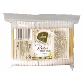 Lybar Original Natural Bamboo bambusové vatové tyčinky vrecko 200 kusov