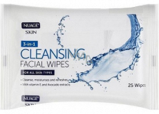 Nuage Skin Cleansing Facial Wipes 3v1 vlhčené odličovacie obrúsky 25 kusov