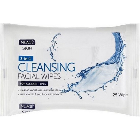 Nuagé Skin Cleansing Facial Wipes 3v1 vlhčené odličovacie obrúsky 25 kusov