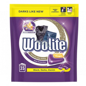 Woolite Dark Keratín gélové kapsule na pranie tmavého a čierneho bielizne XL 35 kusov