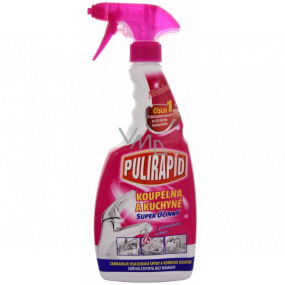 Pulirapid Kúpeľňa a kuchyňa odstraňovač vodného kameňa s prírodným octom rozprašovač 500 ml