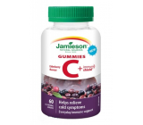 Jamieson Vitamín C + Immune Shield Gummies Čierny bez želatínové pastilky posilňujúci imunitu, doplnok stravy 60 tabliet