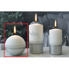 Lima Aroma línia sviečka strieborná guľa 80 mm 1 kus