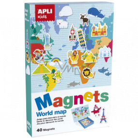 Apli Edukačná hra s magnetmi - Mapa sveta 40 magnetov vek 3+