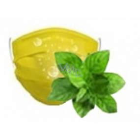 3-vrstvová ochranná lekárska rúška na jedno použitie, žltá s mentolovou vôňou 1 kus