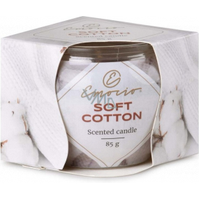 Emocio Soft Cotton - Sklenená sviečka s vôňou jemnej bavlny 70 x 62 mm 85 g