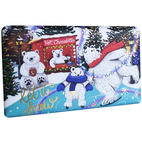 Anglické mydlo Polar Bear - Lilac, Ylang Ylang & Rose Christmas prírodné parfumované toaletné mydlo s bambuckým maslom 190 g