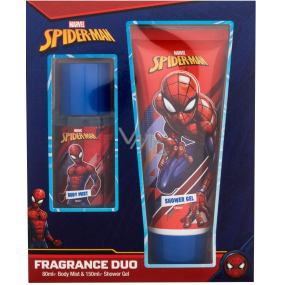 Marvel Spiderman telová hmla 80 ml + sprchový gél 150 ml, kozmetická sada pre deti