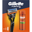 Kazeta GILLETTE Fusion 5, holiaci strojček, náhradné hlavice, gél 200 ml
