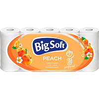 Big Soft broskyňa 2vrstvový toaletný papier, 10 rolí, 19,3 m rola