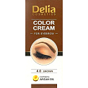 Delia Cosmetics Color Cream farbiaci krém na obočie s arganovým olejom 4.0 Brown 15 ml + 15 ml