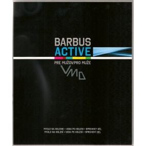 Barbus Active Man mydlo na holenie 150 g + voda po holení 100 ml + 2v1 sprchový a vlasový gél 250 ml, kozmetická sada
