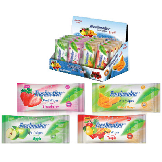 Freshmaker Wet Wipes Fruit kozmetické vlhčené obrúsky 15 kusov