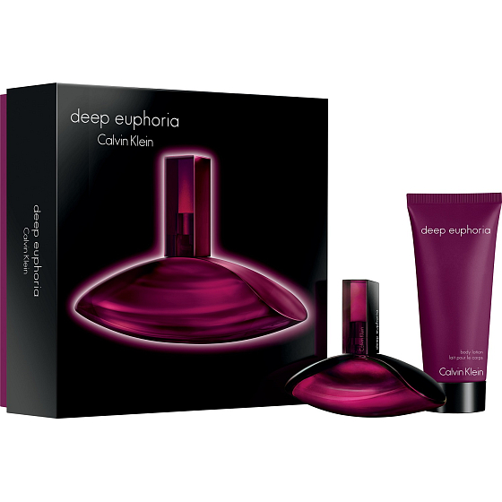 Calvin Klein Deep Euphoria toaletná voda pre ženy 50 ml + telové mlieko 100 ml, darčeková sada