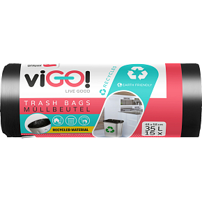 viGO vrecia na odpad, 22 µ, 48 × 58 cm, 35 l, 15 ks