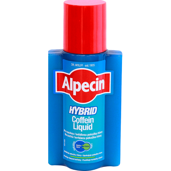 Alpecin Hybrid Coffein Liquid Toner zabraňuje dedičnému vypadávaniu vlasov pre citlivú a svrbiacu pokožku 200 ml