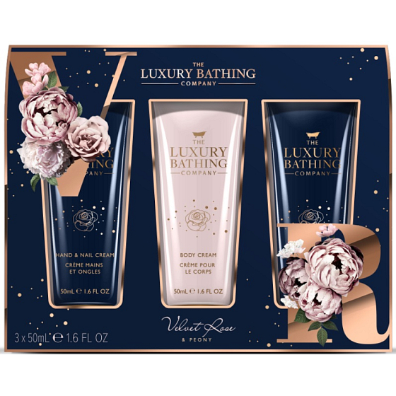 Grace Cole Velvet Rose & Peony krém na ruky a nechty 3 x 50 ml, kozmetická sada pre ženy