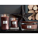 WoodWick Smoked Walnut & Maple vonná sviečka s dreveným knôtom a skleneným viečkom veľká 609 g
