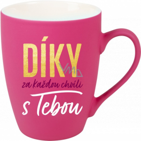 Albi Velvet hrnček Vďaka za každý okamih ružový 300 ml