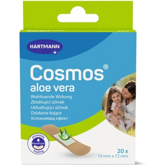 Cosmos náplasti s aloe vera 1,9 x 7,2 cm, 20 ks