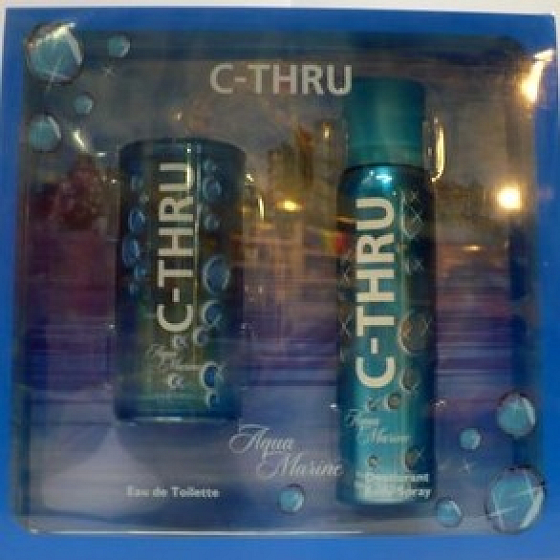 C-Thru Aquamarine toaletná voda 30 ml + dezodorant sprej 150 ml, pre ženy darčeková sada