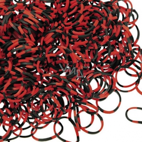 Loom Bands gumičky na pletení náramků Červeno-černé 200 kusů