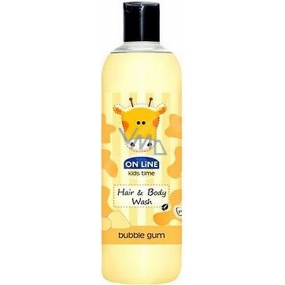On Line Kids Time Žuvačka 2v1 sprchový gél a šampón na vlasy pre deti 500 ml